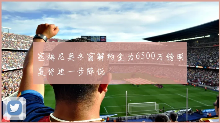 塞梅尼奥冬窗解约金为6500万镑明夏将进一步降低